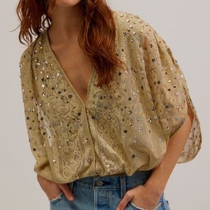 Free People Sparkly Bodysuit